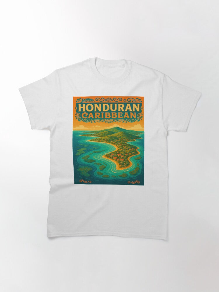 Honduran Caribbean – Tropical Island Retro Travel Poster Classic T-Shirt