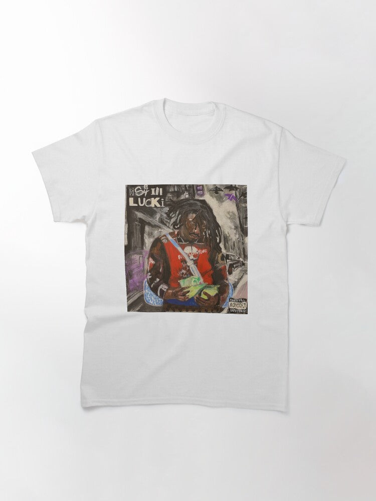 lucki,days b4 3,album,poster,cover,painting,fan art,rap,rapper,dope,print,shirt,hiphop,deadboy,life,music,lyrics,graffiti,trap,cool,cover,gang,paint,wall art,fan,lucky,black,collection,rnb,artist Classic T-Shirt