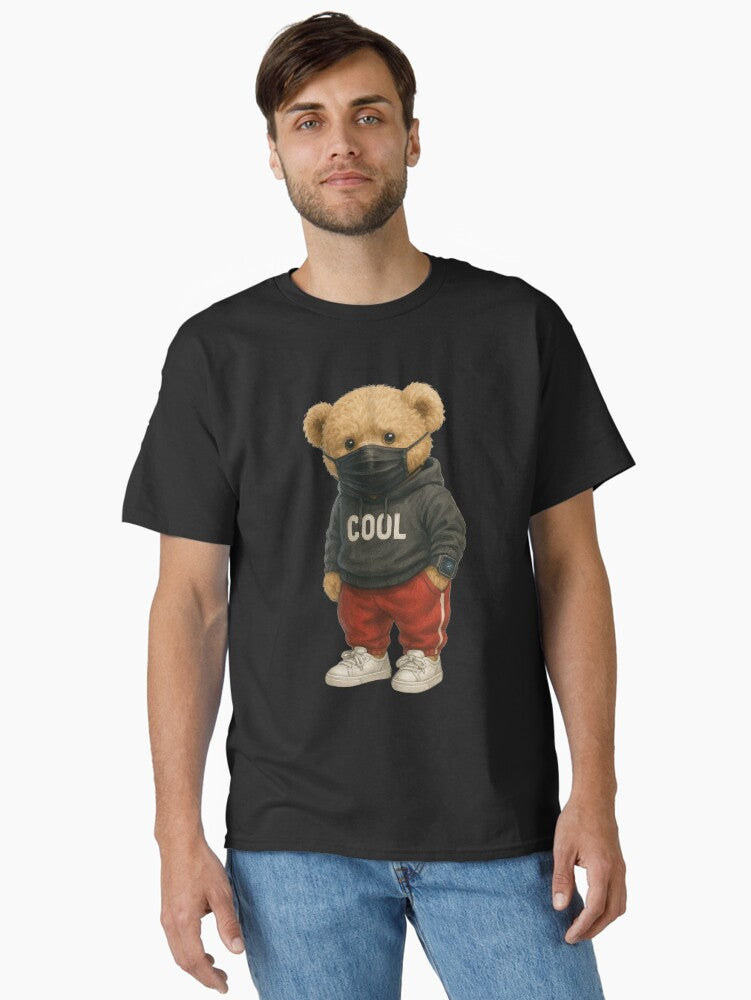 Cool Bear in Mask and Hoodie Streetwear Illustration Classic T-Shirt
