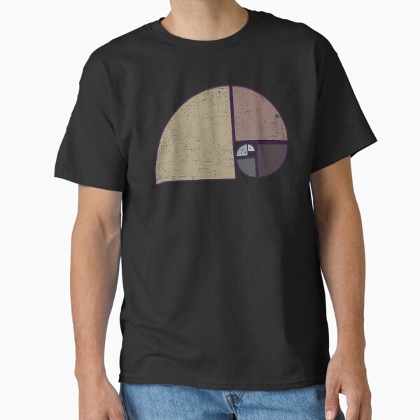 Fibonacci - The Golden Spiral in Geometry with Earth tones Classic T-Shirt