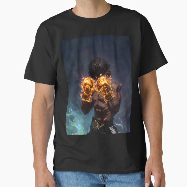 Fiery Boxer Anime Style Illustration Classic T-Shirt