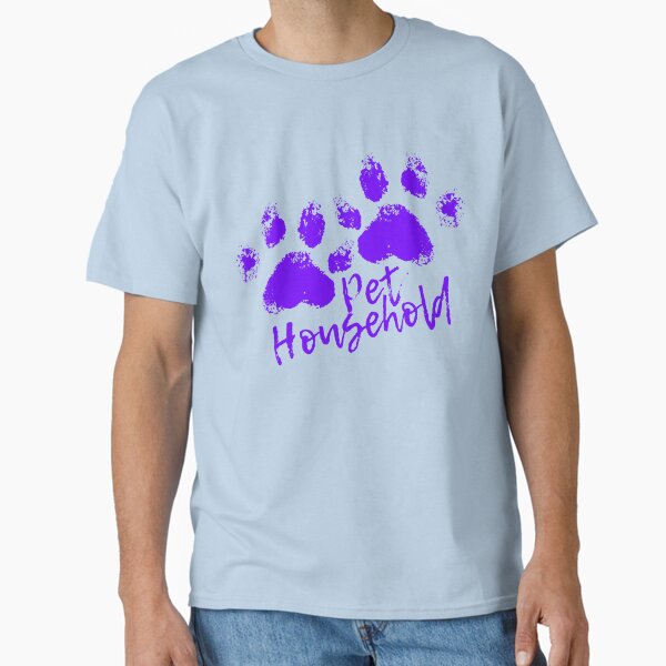 "Pet Household" Pawprint Grunge (Neon Purple) Classic T-Shirt