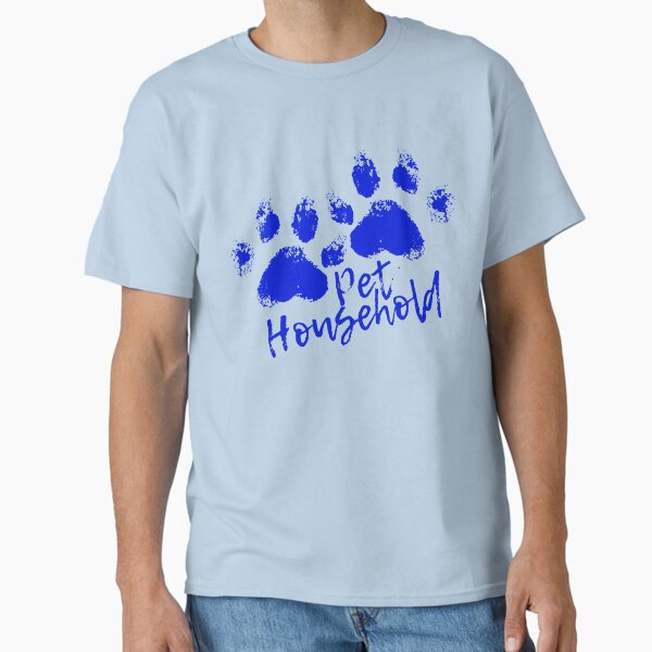 "Pet Household" Pawprint Grunge (Blue) Classic T-Shirt