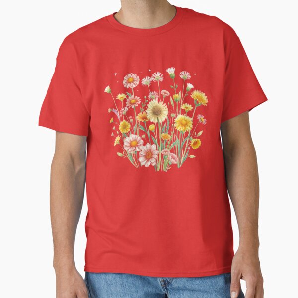 "Whimsical Wildflowers Botanical Illustration" Classic T-Shirt