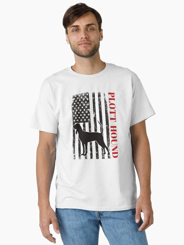 Plott Hound and American Flag Classic T-Shirt