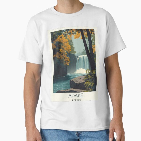 Adare Village Poster – Autumn Waterfall & Irish Stone Bridge Classic T-Shirt
