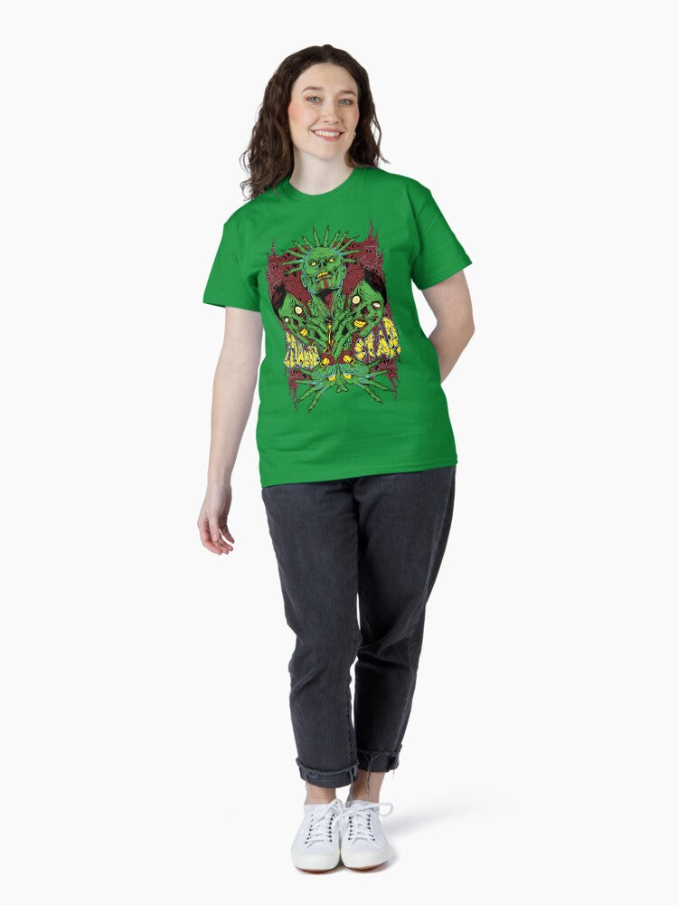 October 31. Halloween. Zombie Star, Daryl Dixon Hoodie Monster T-shirt, Green Monster print, fashion, prints, green apple. Classic T-Shirt