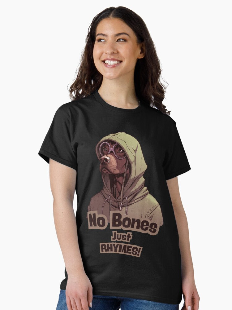 Hip Hop Dog with Hoodie and Glasses Classic T-Shirt