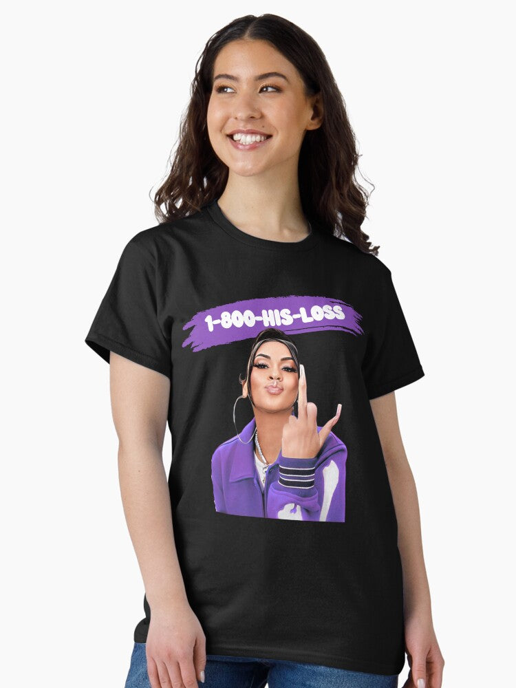 1-800-HIS-LOSS | Middle Finger Girl (GREEN) Classic T-Shirt