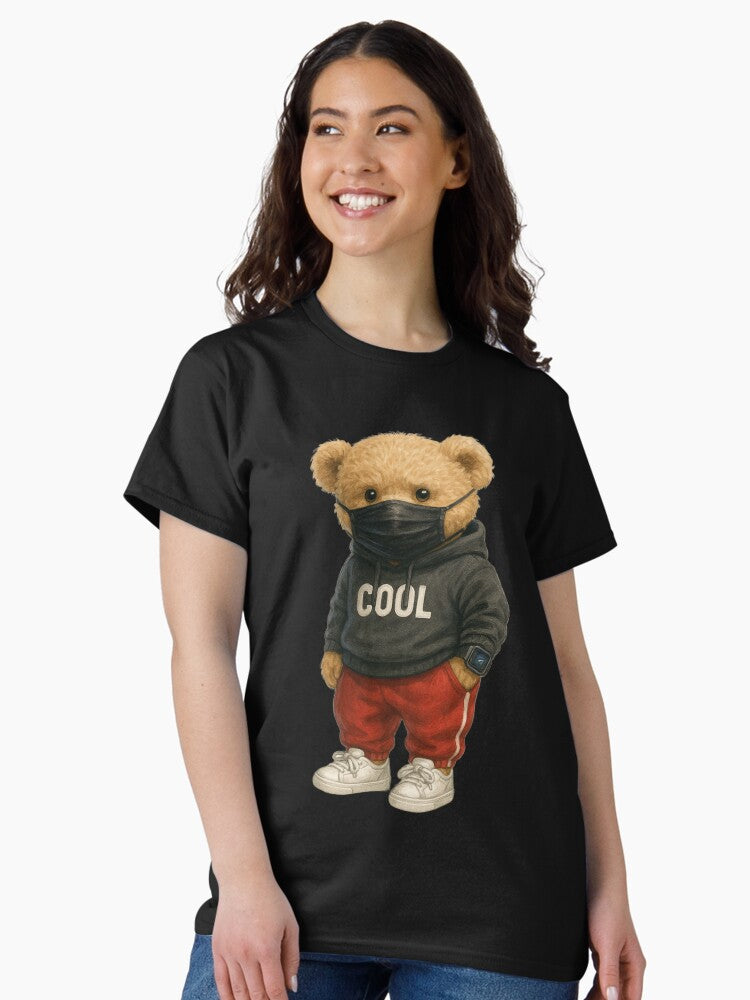 Cool Bear in Mask and Hoodie Streetwear Illustration Classic T-Shirt