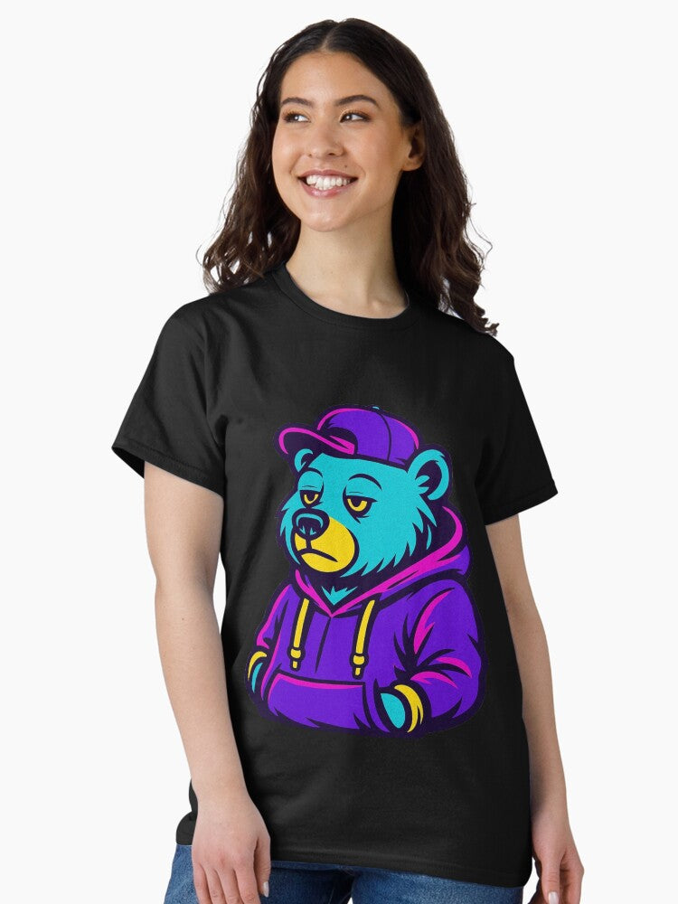Cool Streetwear Bear Sticker - Neon Hoodie Urban Style Classic T-Shirt