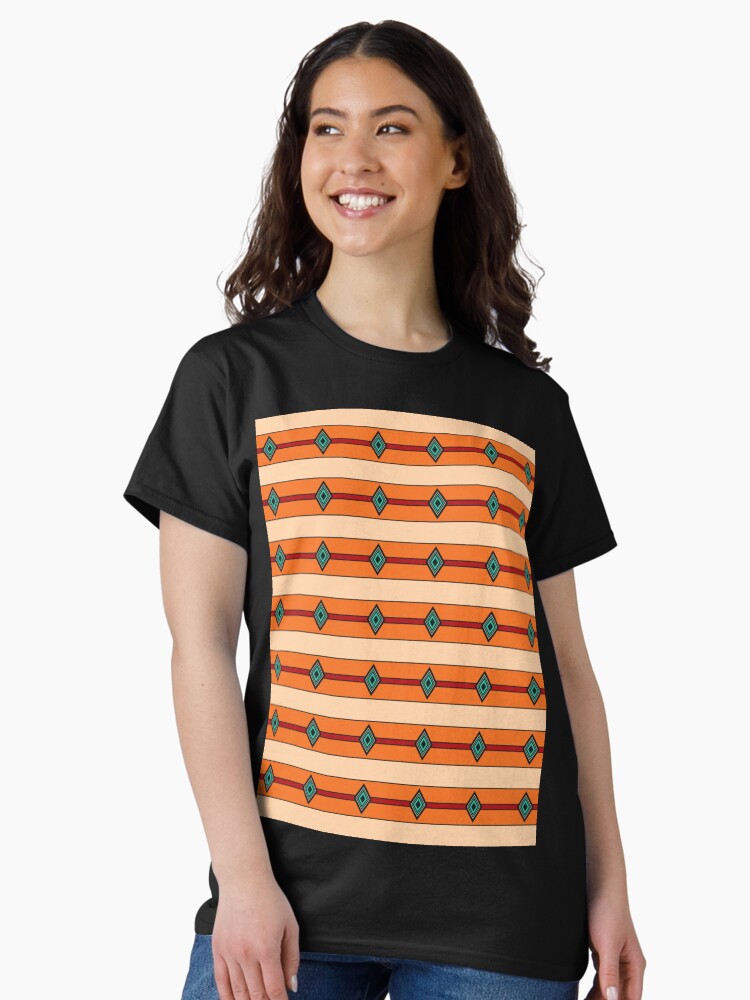 1970's Diamonds On Lines - Abstract Geometric Seamless Pattern Classic T-Shirt