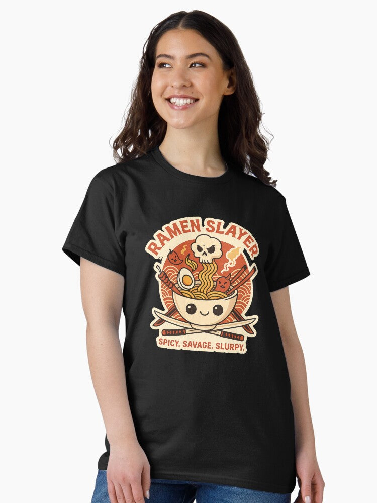 Ramen Slayer – Spicy Cute Noodle Bowl T-Shirt, Sticker & Poster Classic T-Shirt