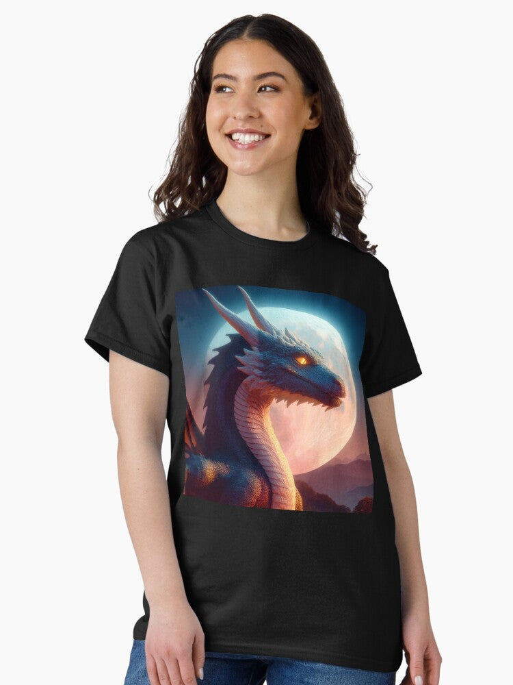 Fierce dragon in the moonlight. Classic T-Shirt