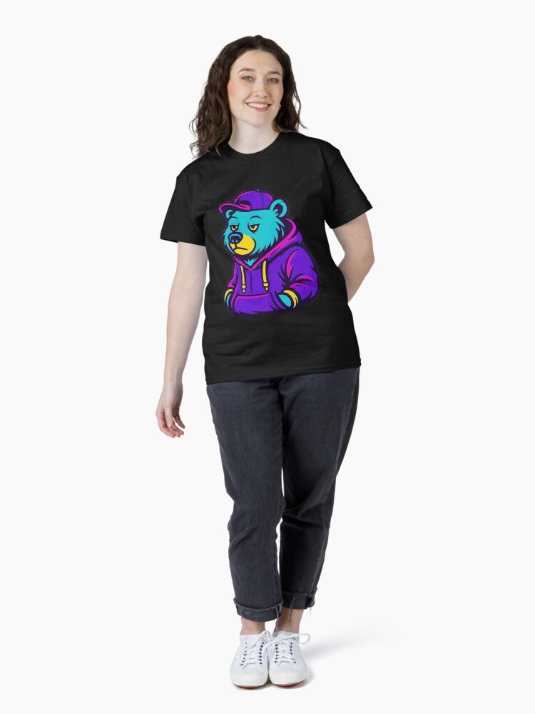 Cool Streetwear Bear Sticker - Neon Hoodie Urban Style Classic T-Shirt