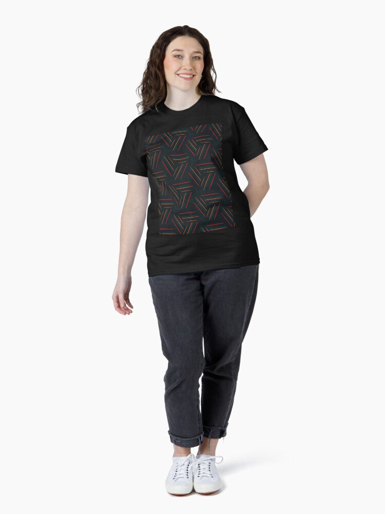 1980's Sci Fi Octagon Lines - Abstract Geometric Seamless Pattern Classic T-Shirt