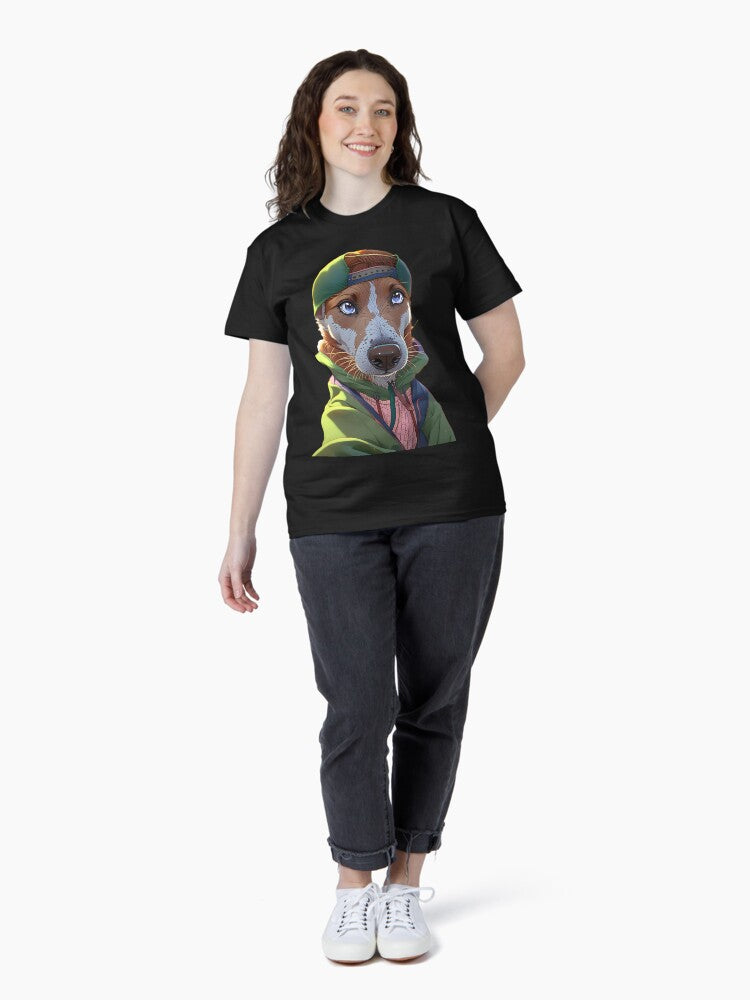Urban Pup Vibes – Cool Dog in Streetwear Hoodie & Cap Classic T-Shirt