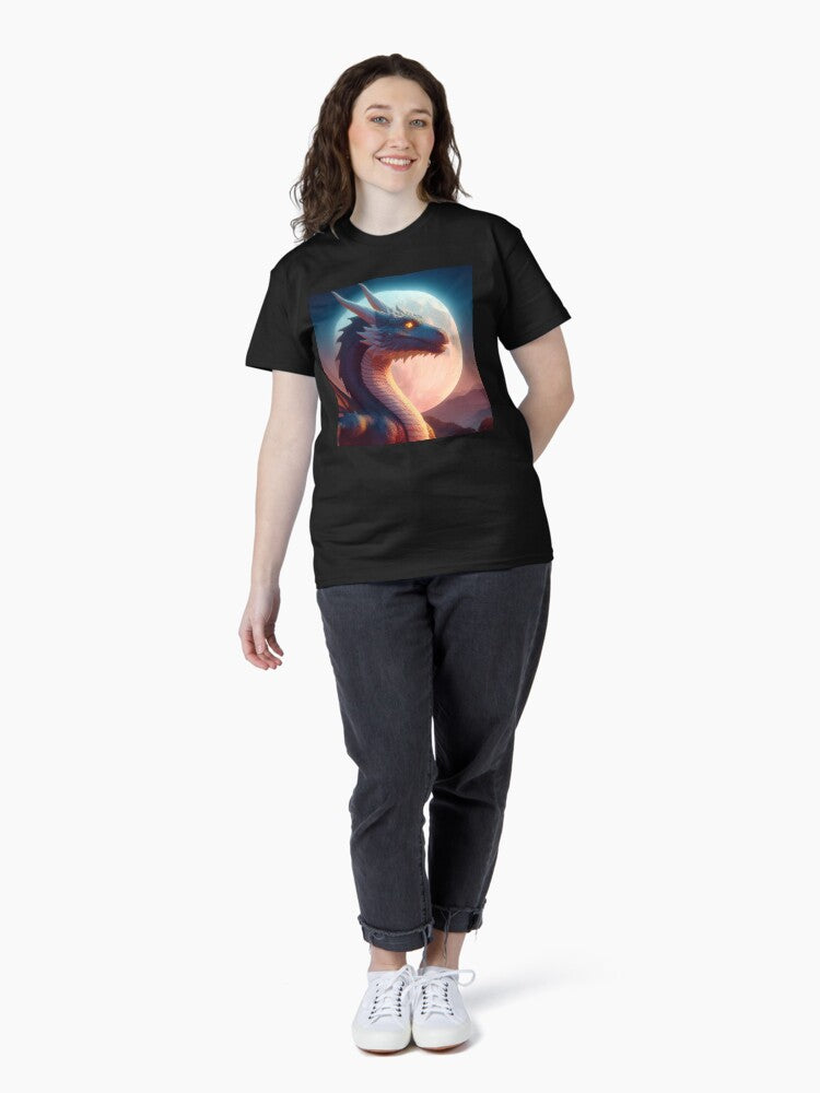 Fierce dragon in the moonlight. Classic T-Shirt