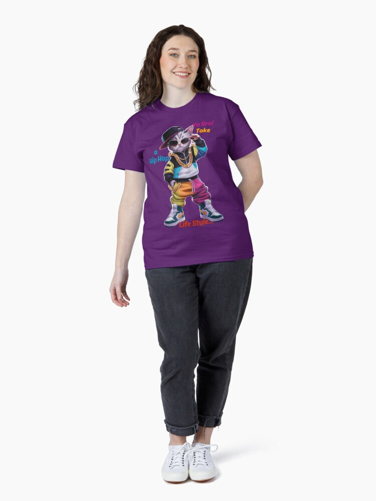 "Yo Bro... Take a HipHop Life Style" Cute Cat Saying Classic T-Shirt