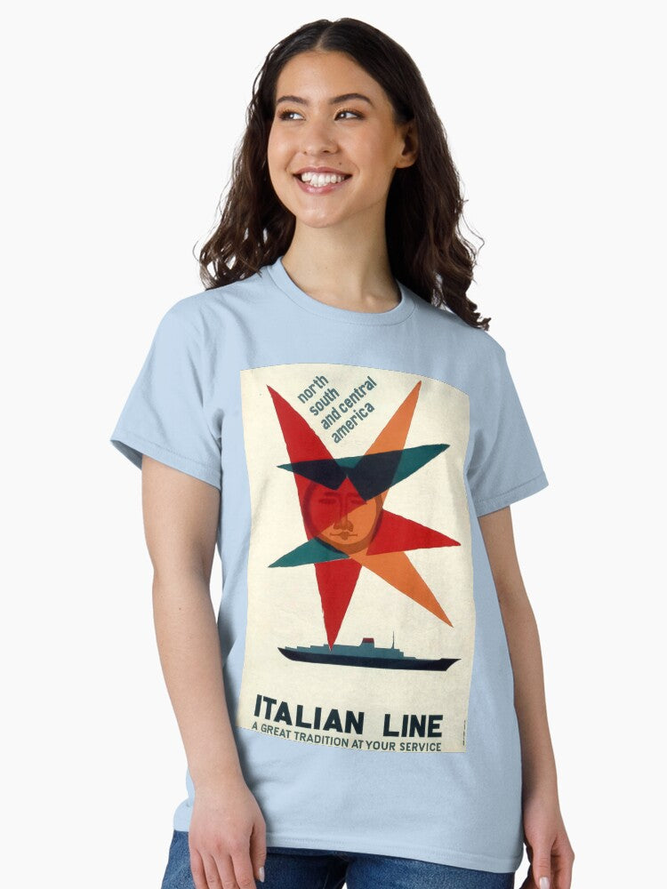 Italian Line retro poster Classic T-Shirt