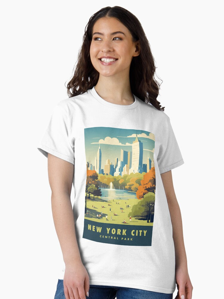 New York USA Central Park Vintage Travel Poster Retro NY Classic T-Shirt