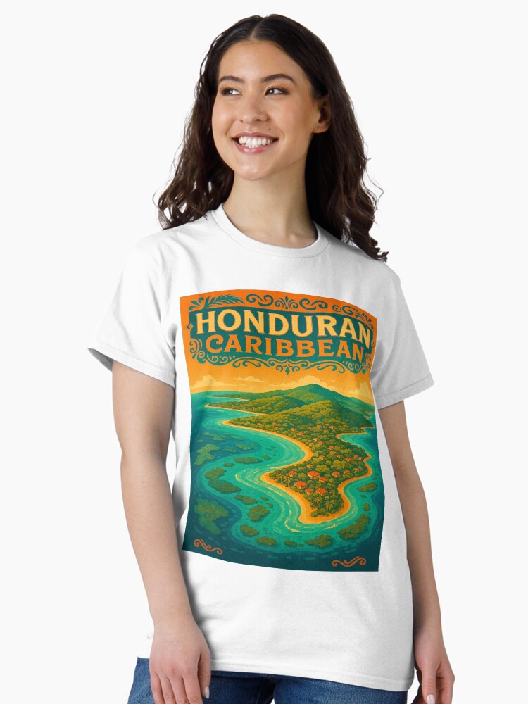 Honduran Caribbean – Tropical Island Retro Travel Poster Classic T-Shirt