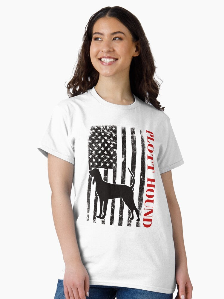 Plott Hound and American Flag Classic T-Shirt