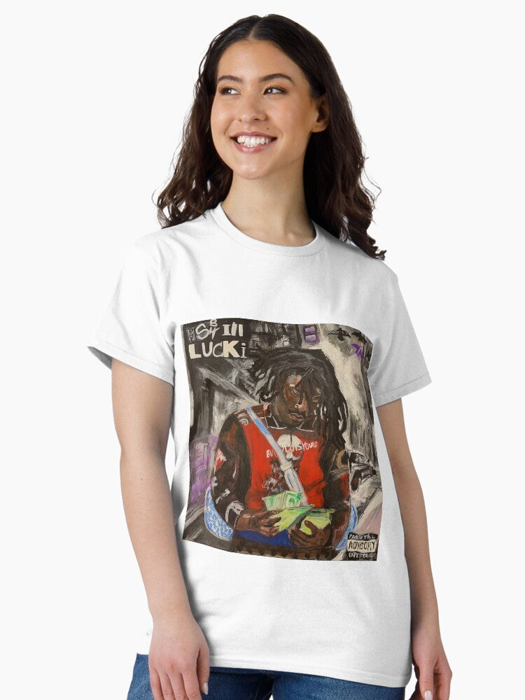 lucki,days b4 3,album,poster,cover,painting,fan art,rap,rapper,dope,print,shirt,hiphop,deadboy,life,music,lyrics,graffiti,trap,cool,cover,gang,paint,wall art,fan,lucky,black,collection,rnb,artist Classic T-Shirt