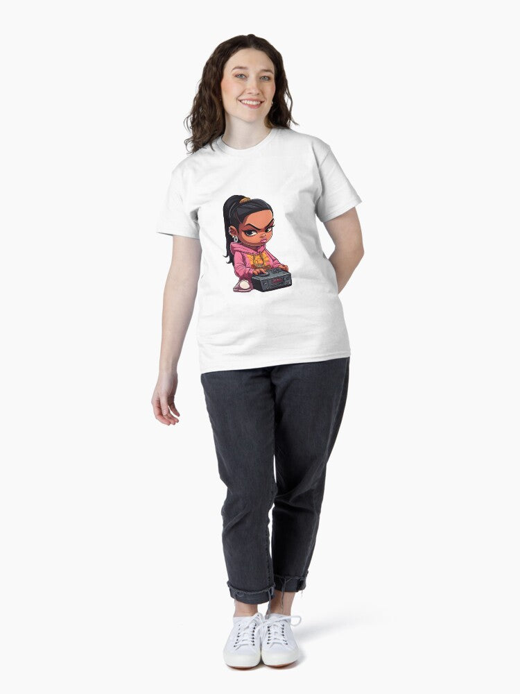 Chibi Girl Rap Star – Cute Pink Hoodie Rapper Classic T-Shirt