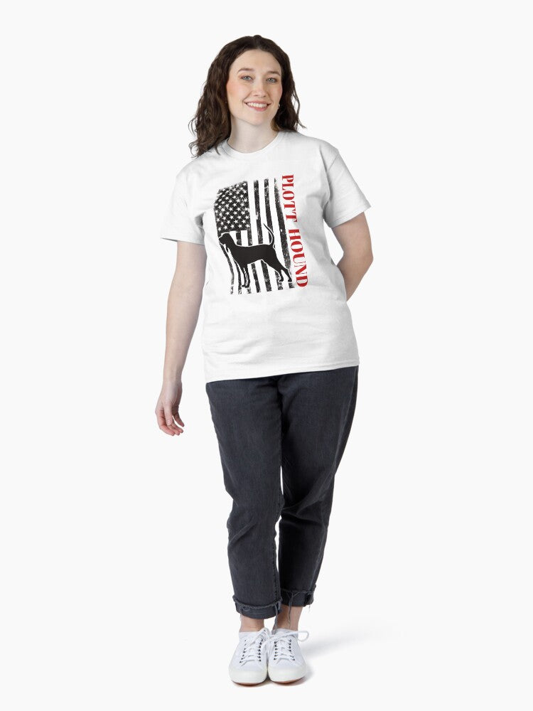 Plott Hound and American Flag Classic T-Shirt