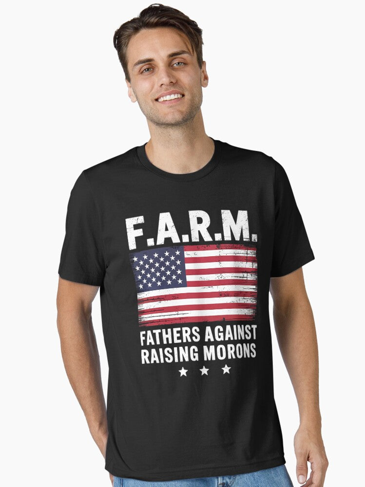 Fathers Against Raising Morons Funny US Flag Father's Day Essential T-Shirt