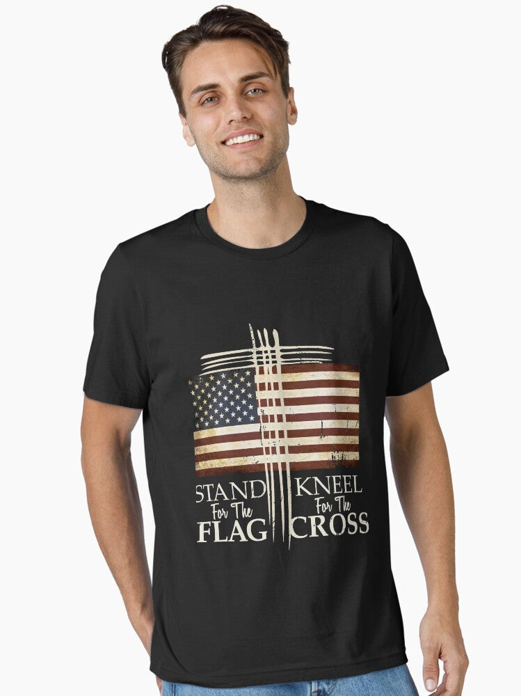 STAND FOR THE FLAG Hoodie Kneel For Cross Love USA Essential T-Shirt