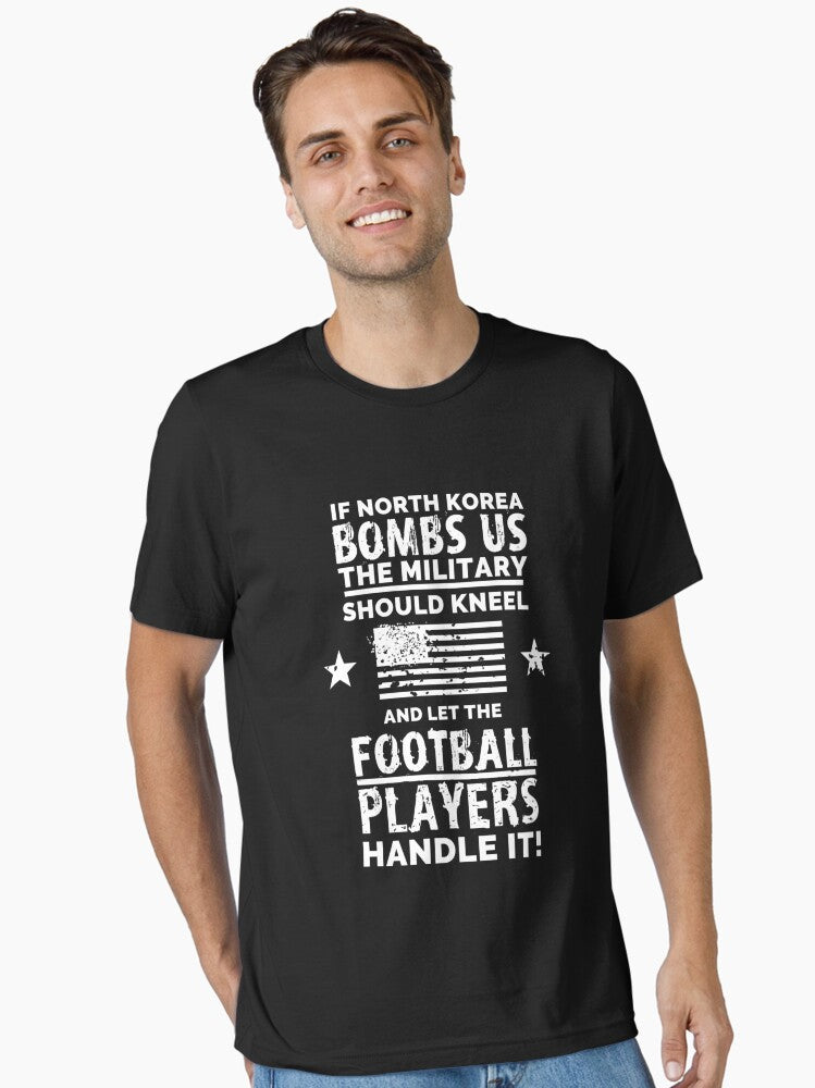 I Think If North Korea Bombs Us American Flag Zipped Hoodie Essential T-Shirt