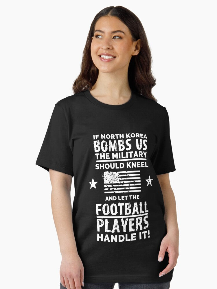 I Think If North Korea Bombs Us American Flag Zipped Hoodie Essential T-Shirt