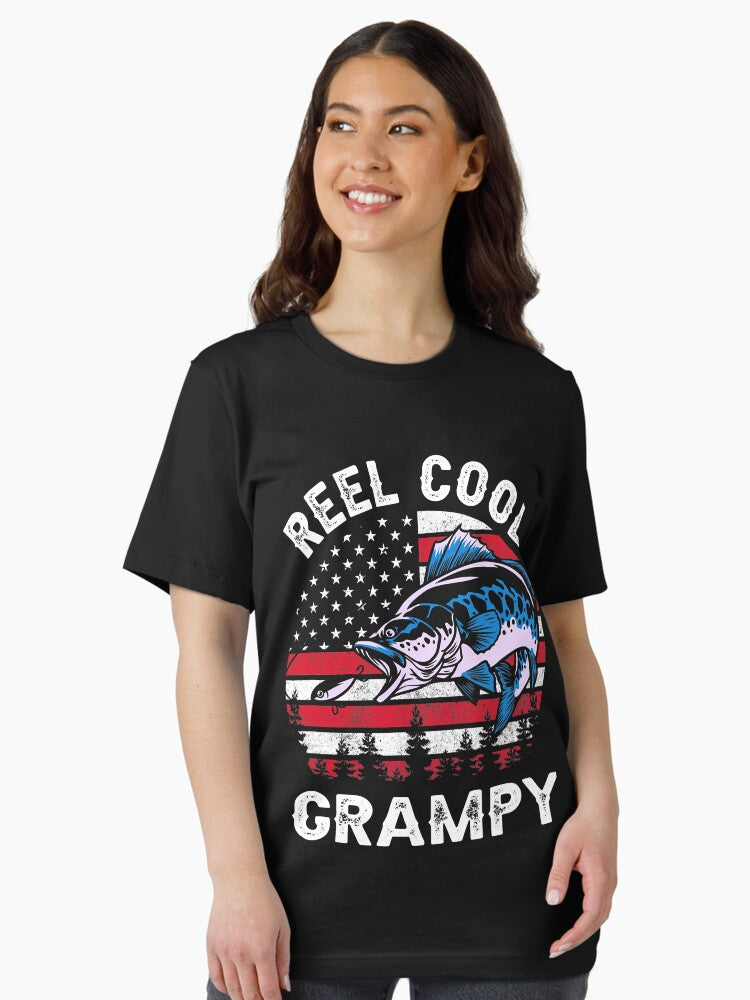 Fathers Day Us Flag Vintage Reel Cool Grampy Fishing T-Shirt Essential T-Shirt