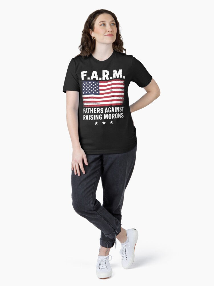 Fathers Against Raising Morons Funny US Flag Father's Day Essential T-Shirt