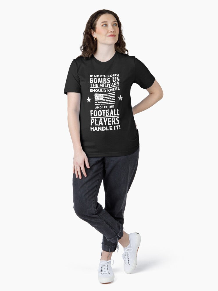 I Think If North Korea Bombs Us American Flag Zipped Hoodie Essential T-Shirt