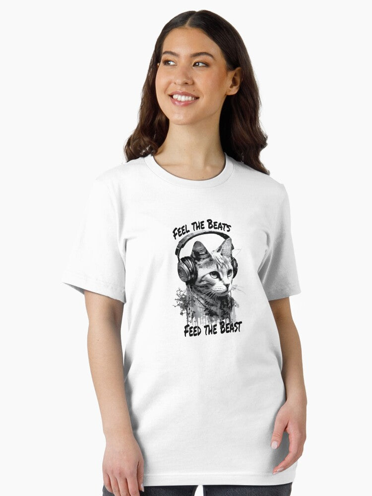 Feel the Beats Feed Beast Cat - Street Art Essential T-Shirt