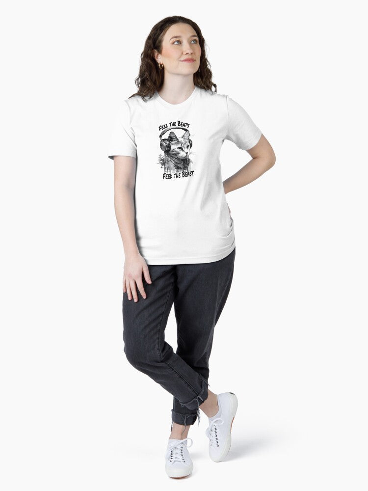 Feel the Beats Feed Beast Cat - Street Art Essential T-Shirt
