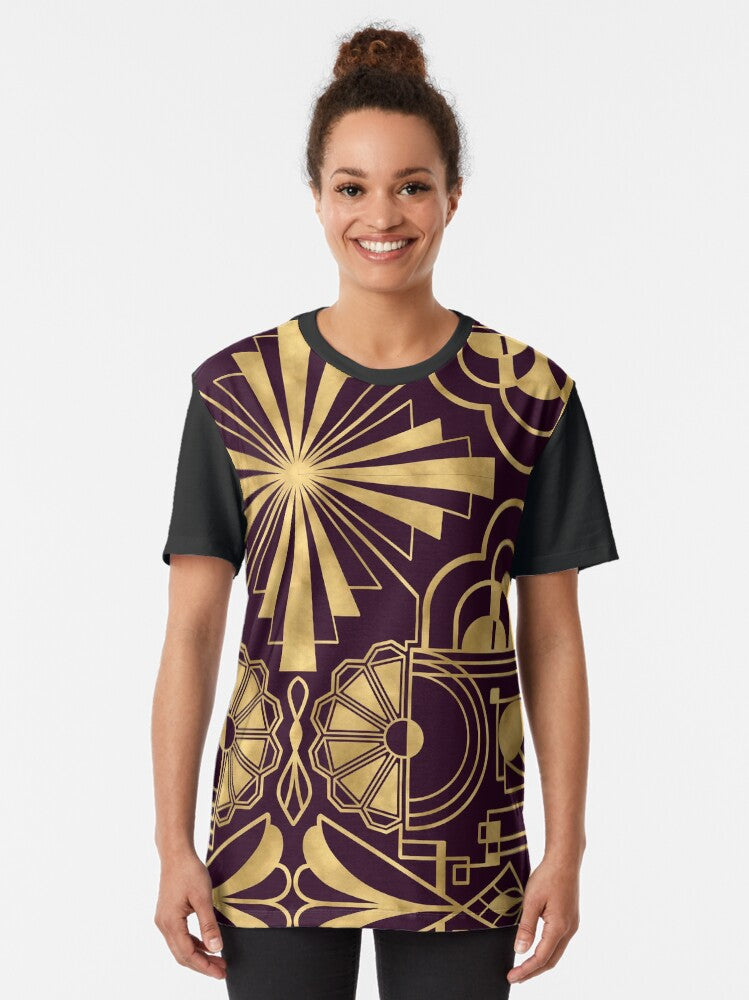 1920’s Art Deco inspired gold pattern Graphic T-Shirt