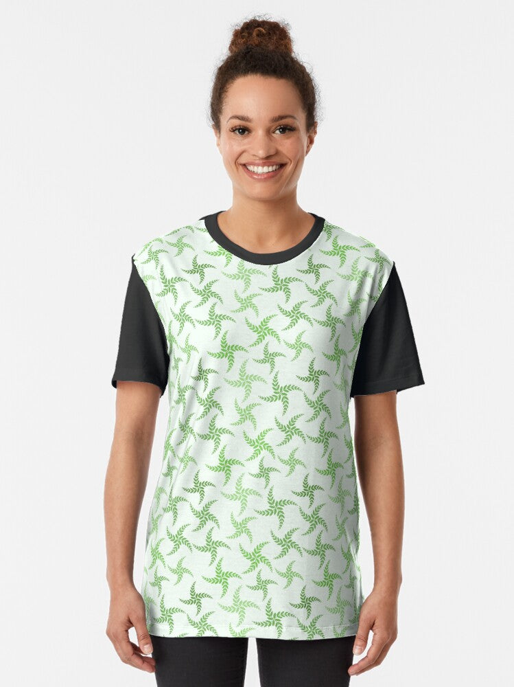 February 5th Birth Flower Fern Pattern Graphic T-Shirt