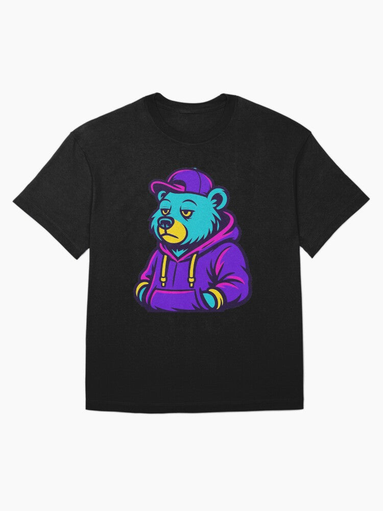 Cool Streetwear Bear Sticker - Neon Hoodie Urban Style Oversized T-Shirt
