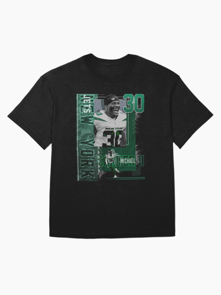 Michael Carter II Football Paper Poster Jets 2 Oversized T-Shirt