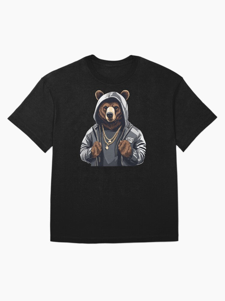 Urban Cool Bear in Hoodie Oversized T-Shirt