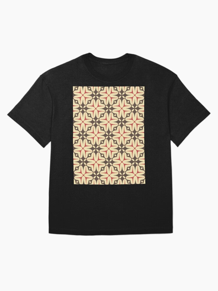 1970's Retro Groovy Shapes 2 - Abstract Geometric Seamless Pattern Oversized T-Shirt