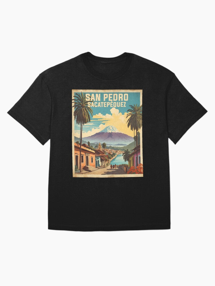 San Pedro Sacatepequez Guatemala Vintage Poster Tourism Oversized T-Shirt