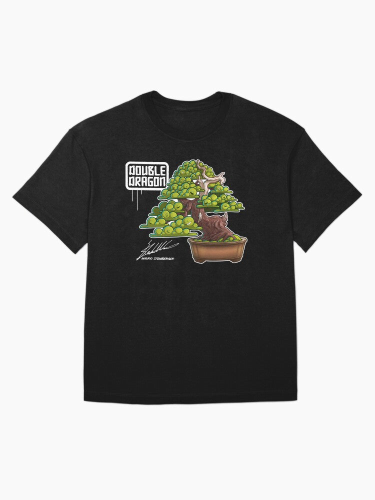 02 Dubble dragon bonsai face on black Oversized T-Shirt