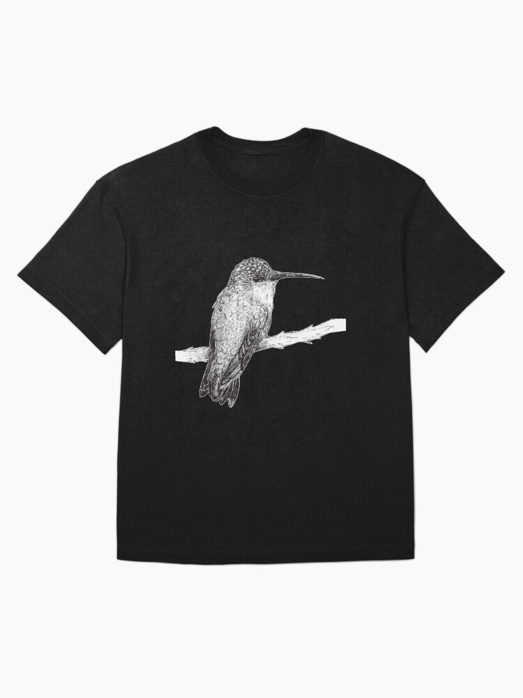 Female Snowcap Hummingbird Inked Oversized T-Shirt