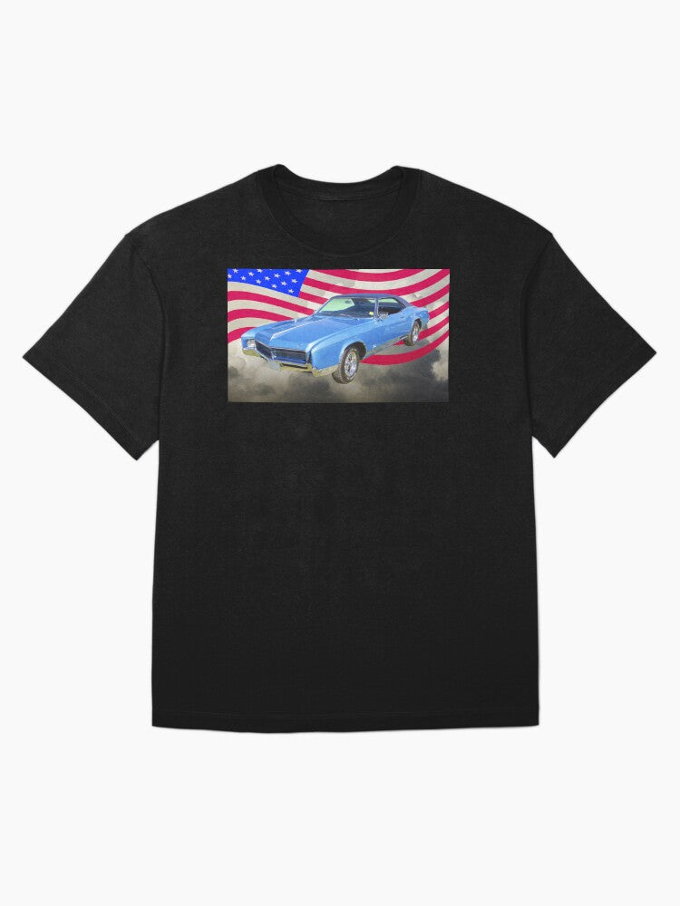 1967 Buick Riviera With United States Flag Oversized T-Shirt