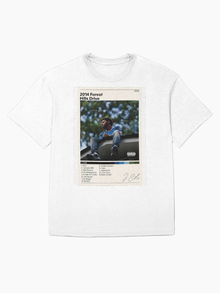 J Cole Poster | 2014 Forest Hills Drive Poster | J Cole Tracklist | Album Cover Poster | Poster Print Wall Art | Custom Poster | Home Decor Active Poster Oversized T-Shirt